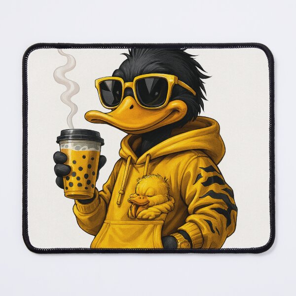 Item preview, Cool Yellow Duck Drinking Bubble Tea - Urban Streetwear Art designed and sold by WasemPrint.
