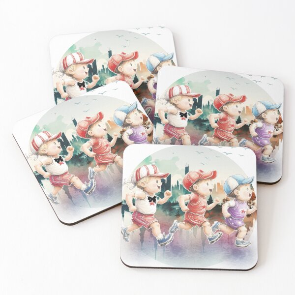 Item preview, Happy Boys Running Together in Bright City designed and sold by ChenEngEng.