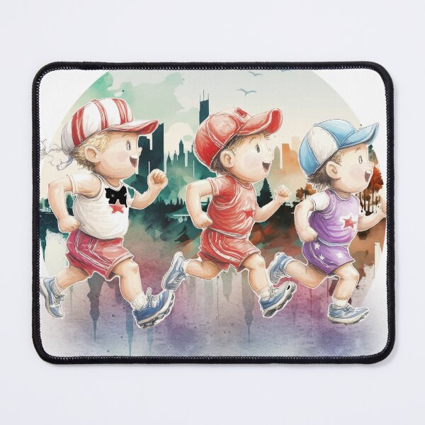 Item preview, Happy Boys Running Together in Bright City designed and sold by ChenEngEng.