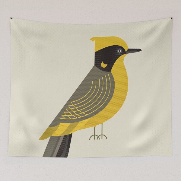 Item preview, Whimsy Helmeted Honeyeater designed and sold by printedsparrow.