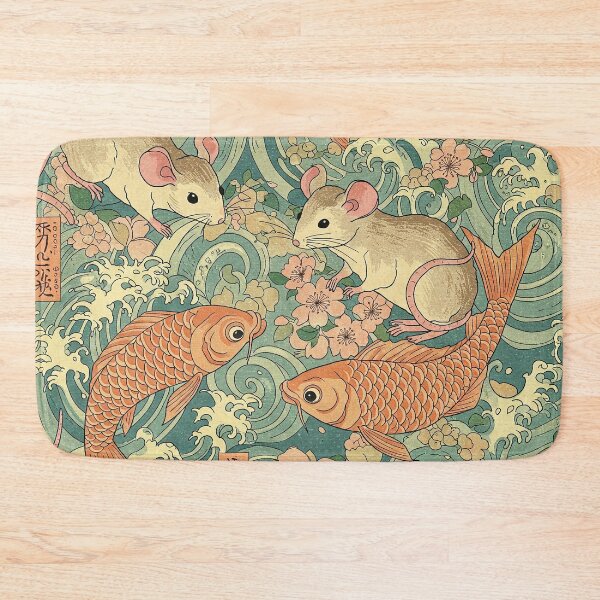 Item preview, Ukiyo-e Fish and Mice designed and sold by StitchNRebl.