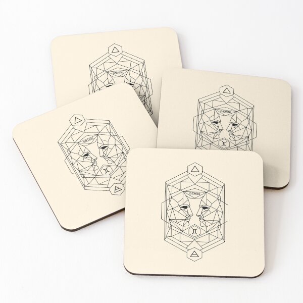Item preview, Black white Vintage geomatric line zodiac gemini designed and sold by Atherisink.
