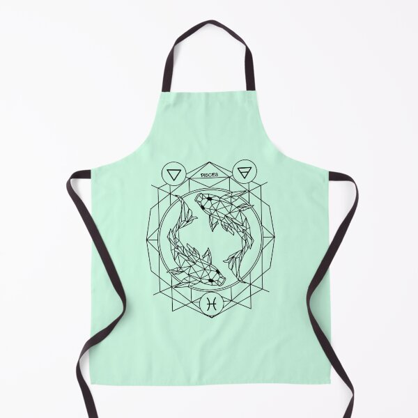Item preview, Vintage geomatric line zodiac pisces black line designed and sold by Atherisink.