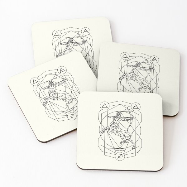 Item preview, Vintage geomatric line zodiac sagitarius black white designed and sold by Atherisink.