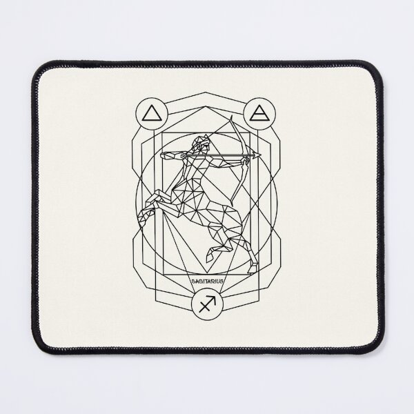 Item preview, Vintage geomatric line zodiac sagitarius black white designed and sold by Atherisink.
