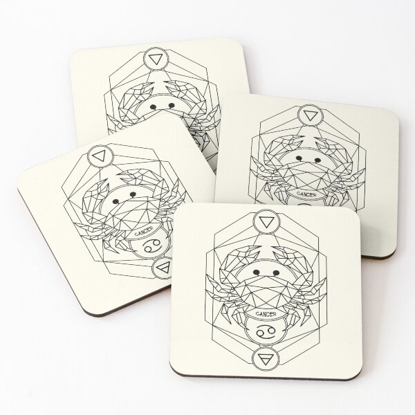 Item preview, Vintage geomatric line zodiac cancer black white designed and sold by Atherisink.