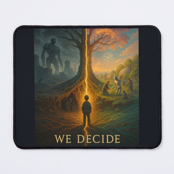 Item preview, We Decide – Split Reality Spiritual Awakening Artwork Utopia vs Dystopia Consciousness Design designed and sold by Spirit47.