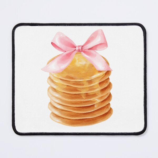 Item preview, Buttery Pancake Stack with Syrup and Pink Bow – Coquette Watercolor Breakfast Art designed and sold by DivinePassion.