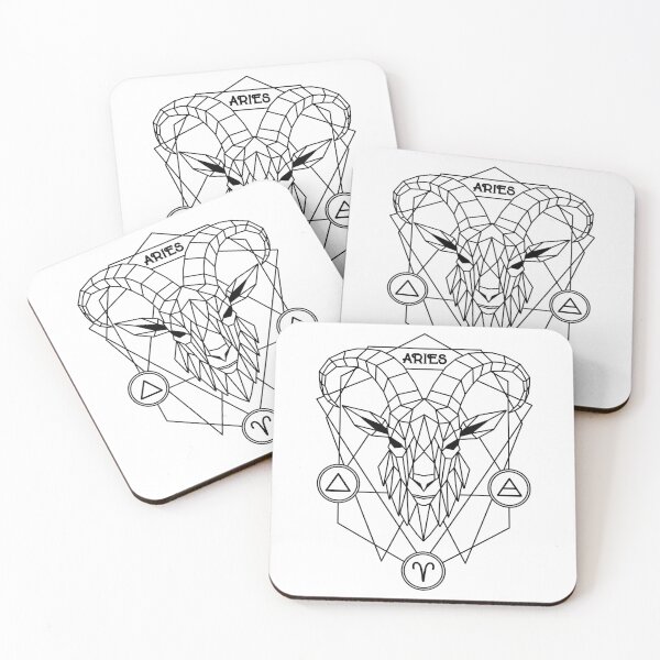 Item preview, Vintage geomatric line zodiac aries black white designed and sold by Atherisink.