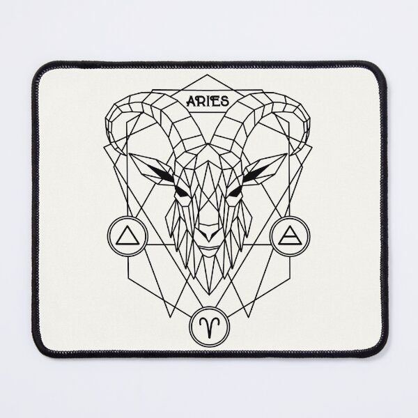 Item preview, Vintage geomatric line zodiac aries black white designed and sold by Atherisink.