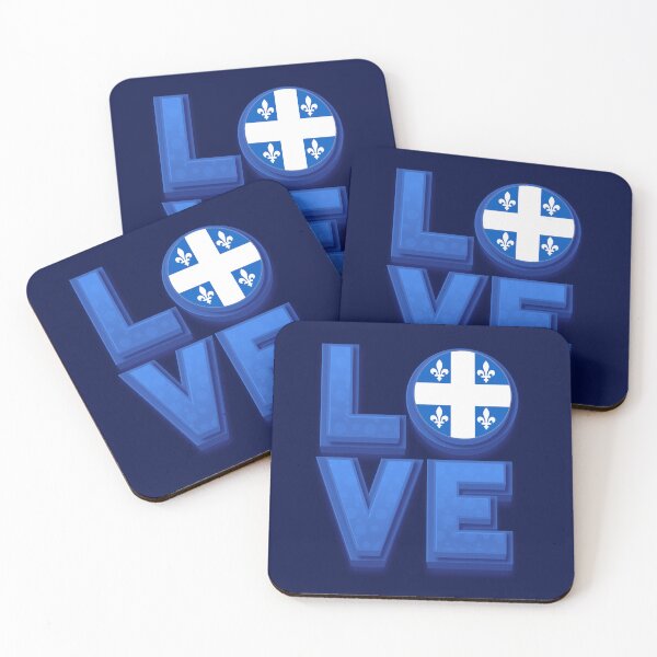 Item preview, Love Québec flag Blue letters designed and sold by FatBirdie.