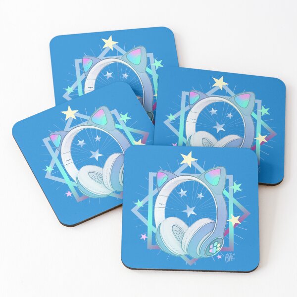 Item preview, HEADPHONES WITH CAT EARS - MUSIC AND COLORS - BLUE designed and sold by CuPensky.