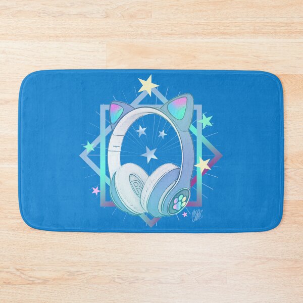 Item preview, HEADPHONES WITH CAT EARS - MUSIC AND COLORS - BLUE designed and sold by CuPensky.