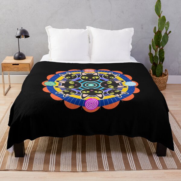 Item preview, BEAUTIFUL MANDALA OF BLACK CATS OF GOOD LUCK designed and sold by CuPensky.