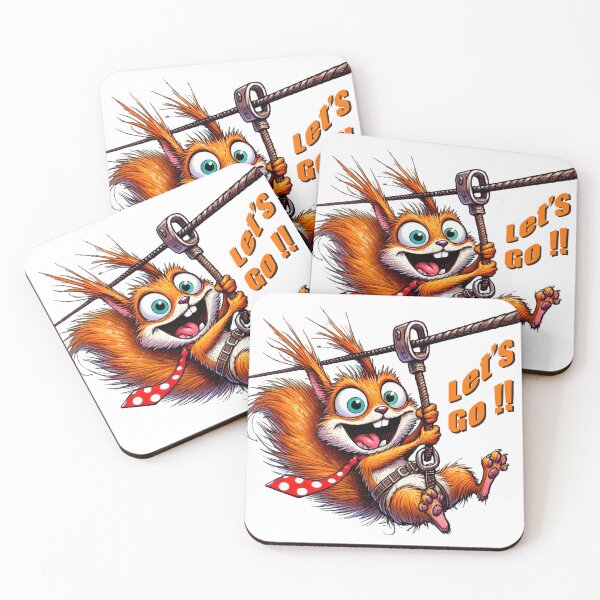 Item preview, Excited, Happy, Ziplining Squirrel yelling Let's Go designed and sold by Visions of the Magpie.