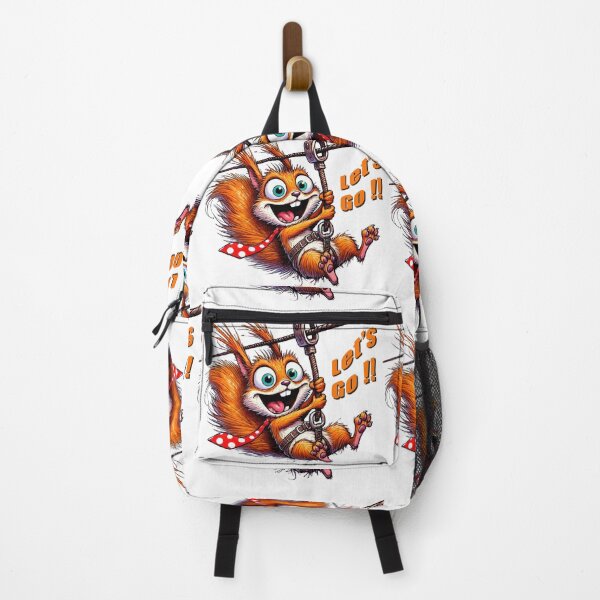 Item preview, Excited, Happy, Ziplining Squirrel yelling Let's Go designed and sold by Visions of the Magpie.