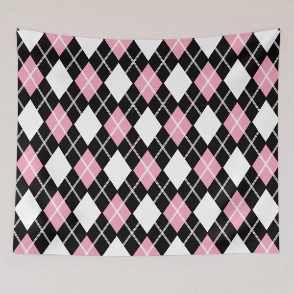 Aperçu de l'œuvre Motif Argyle rose et noir créée et vendue par BuxomBabe21.