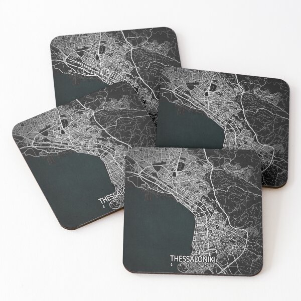 Item preview, Thessaloniki City Map of Greece - Dark designed and sold by deMAP.