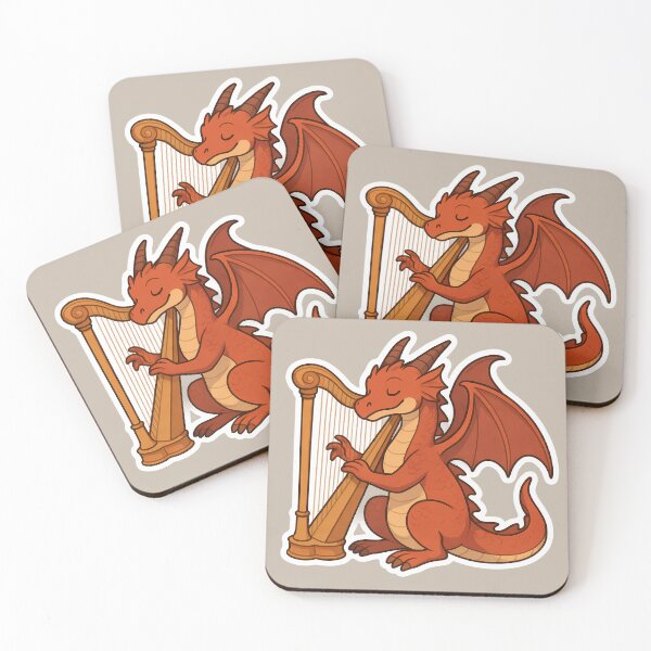 Item preview, Melodious Dragon Playing the Harp designed and sold by Artbellachi.