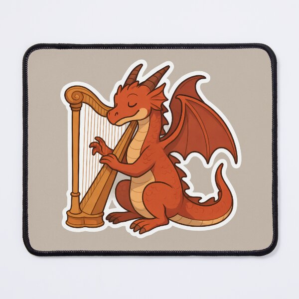 Item preview, Melodious Dragon Playing the Harp designed and sold by Artbellachi.