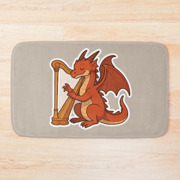 Item preview, Melodious Dragon Playing the Harp designed and sold by Artbellachi.