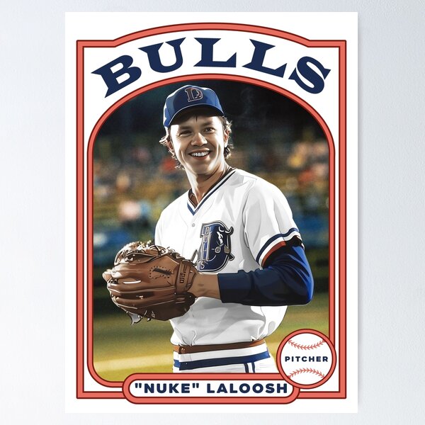Artikel-Vorschau von Ebby "Nuke" Laloosh Bulls Baseball-Sammelkarte, designt und verkauft von ourkid.