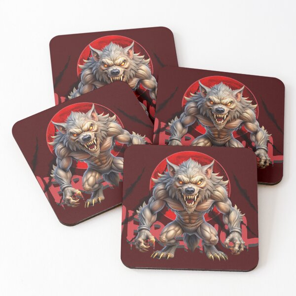 Item preview, WEREWOLF AND THE RED MOON - CLAWS TERROR HALLOWEEN designed and sold by CuPensky.