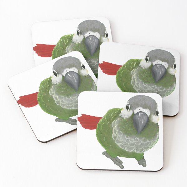 Item preview, Curious Conure – Cute Green Cheek Parrot Art | Bird Lover Gift designed and sold by graceirisart.