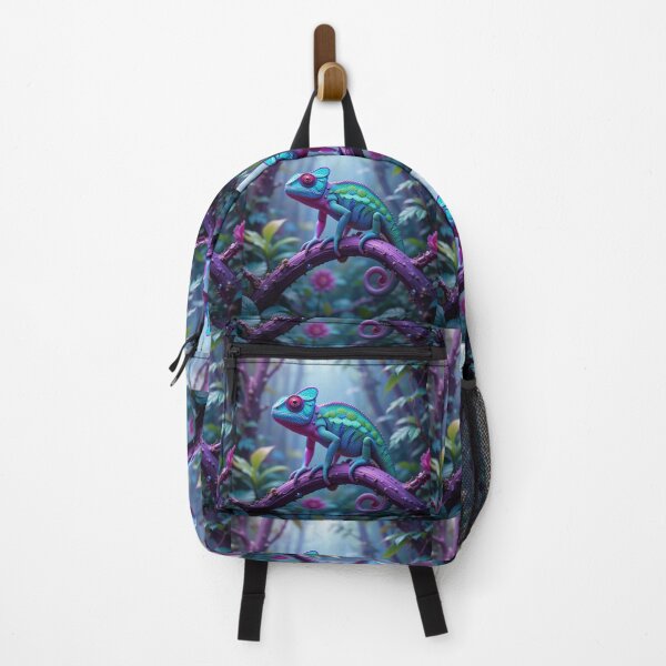 Item preview, colorful chameleon with vibrant hues of blue, green, and pink designed and sold by InezPhotography.