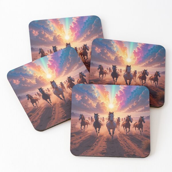 Item preview, Horses gallop across a vast desert landscape designed and sold by InezPhotography.