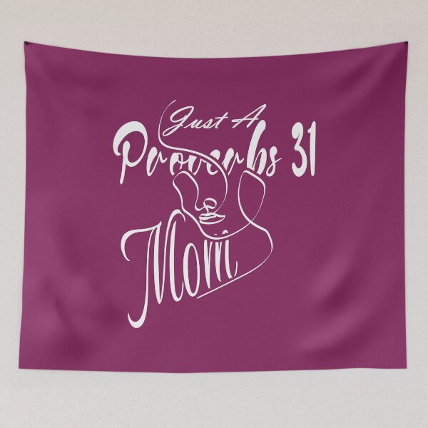 Item preview, Just a Proverbs 31 Mom – Minimal Christian Typography with Line Art Woman Drawing | White designed and sold by ZechJohnRB.
