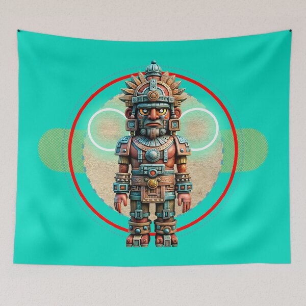 Item preview, PREHISPANIC SCULPTURE DRAWING ROBOT MEXICO ART D2 designed and sold by CuPensky.