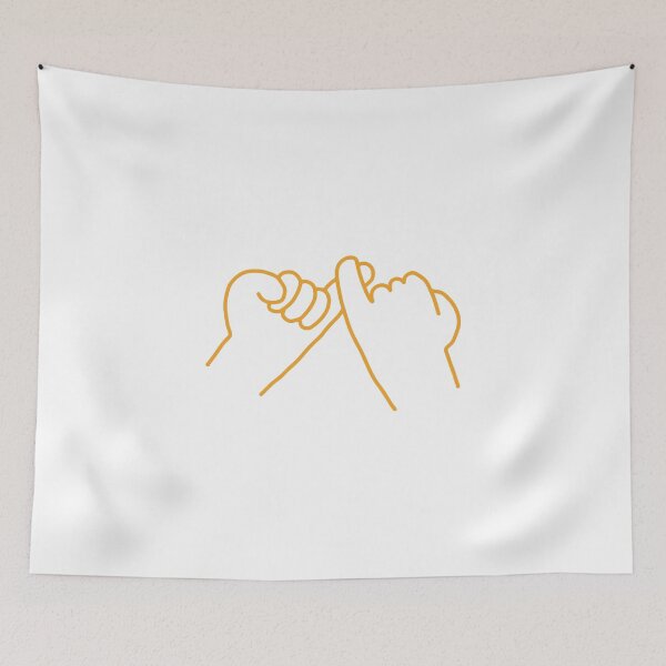 Item preview, Clasped Hands – Minimalist Mustard Yellow Line Ar designed and sold by TeesHearts100.