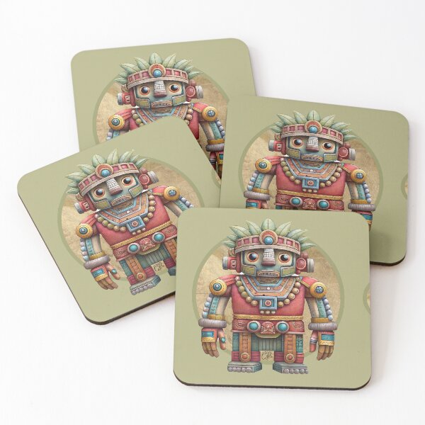Item preview, PREHISPANIC SCULPTURE DRAWING ROBOT MEXICO ART D1 designed and sold by CuPensky.