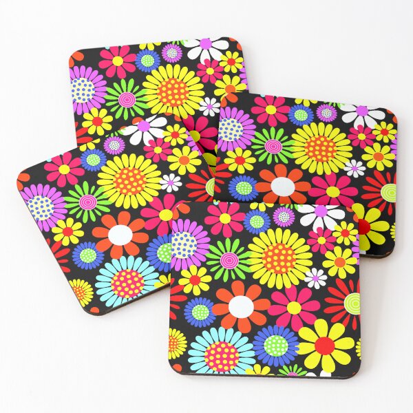 Item preview, Retro Daisies Flower Power Pattern designed and sold by BuxomBabe21.