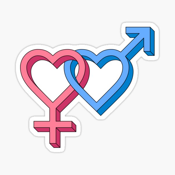 Item preview, Intertwined Hearts with Gender Symbols – Cute 3D Love designed and sold by TeesHearts100.