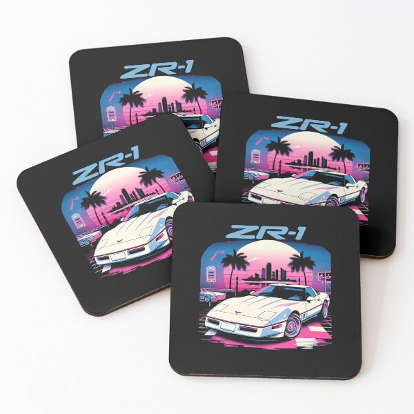 Item preview, Corvette ZR-1 Miami Vaporwave Sunset Art designed and sold by TheArtOfCar.