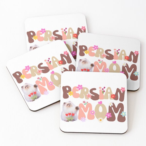Aperçu de l'œuvre Motif floral pastel groovy pour maman persane amoureuse des chats créée et vendue par Fredster1966.