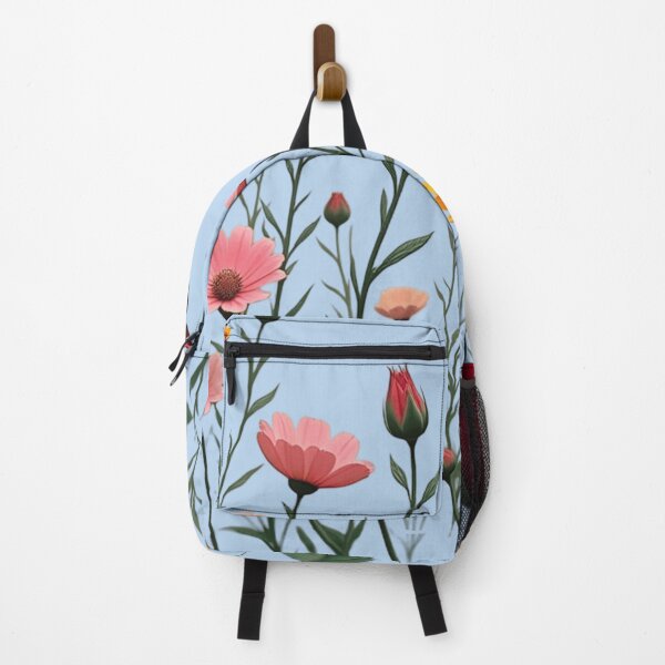 Item preview, Wildflowers and Red Rose on the Right - Powder Blue Background #5006PBL designed and sold by Wildflower Rose.