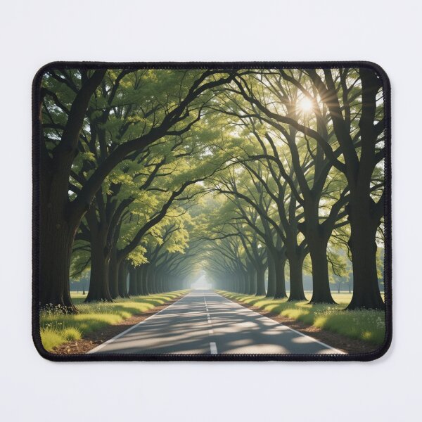 Item preview, long road stretches through a tunnel of towering trees designed and sold by InezPhotography.