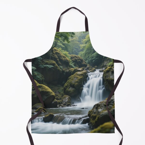 Item preview, serene waterfall cascades over moss-covered rocks designed and sold by InezPhotography.