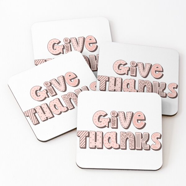 Item preview, Give Thanks – Whimsical Decorative Typography in Peach and Brown designed and sold by TeesHearts100.