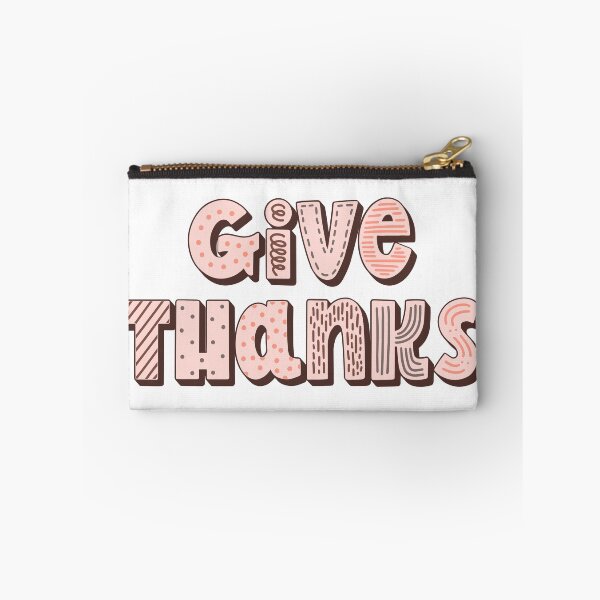 Item preview, Give Thanks – Whimsical Decorative Typography in Peach and Brown designed and sold by TeesHearts100.