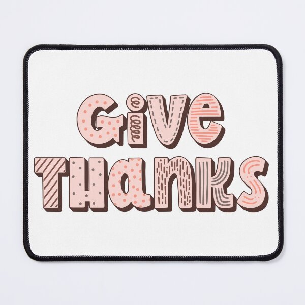 Item preview, Give Thanks – Whimsical Decorative Typography in Peach and Brown designed and sold by TeesHearts100.