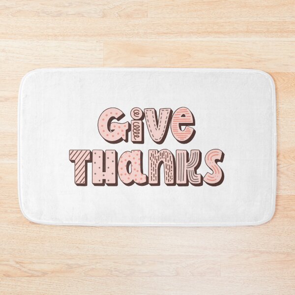 Item preview, Give Thanks – Whimsical Decorative Typography in Peach and Brown designed and sold by TeesHearts100.