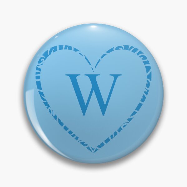 Item preview, Cute Blue Heart & Monogram Letter "W" Charm designed and sold by WD-Artist.
