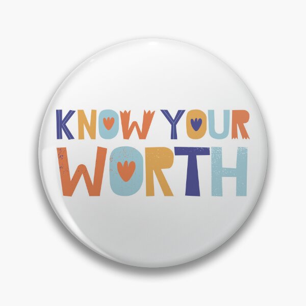 Item preview, Know Your Worth – Colorful Hand-Drawn Typography with Hearts designed and sold by TeesHearts100.