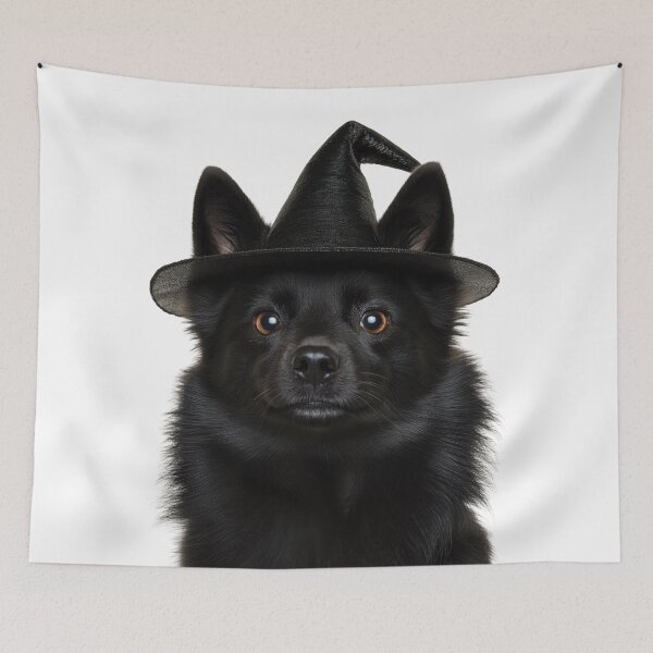 Item preview, Schipperke dog Wearing Halloween Witch Hat designed and sold by LazyOwlStore.