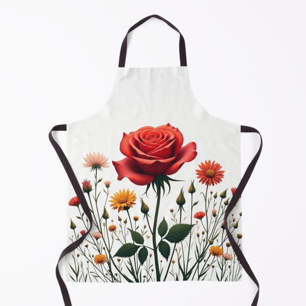 Item preview, Wildflowers and Red Rose in Middle - Transparent Background #5007T designed and sold by Wildflower Rose.