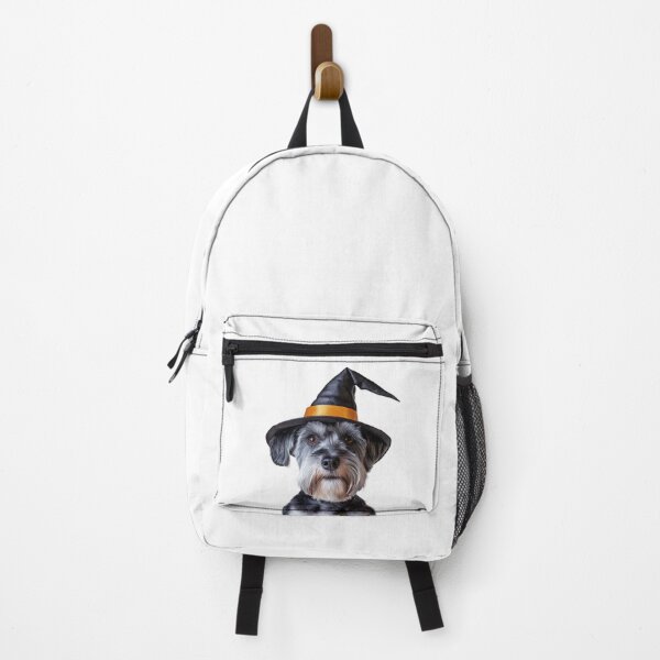 Item preview, Schnauzer dog Wearing Halloween Witch Hat designed and sold by LazyOwlStore.